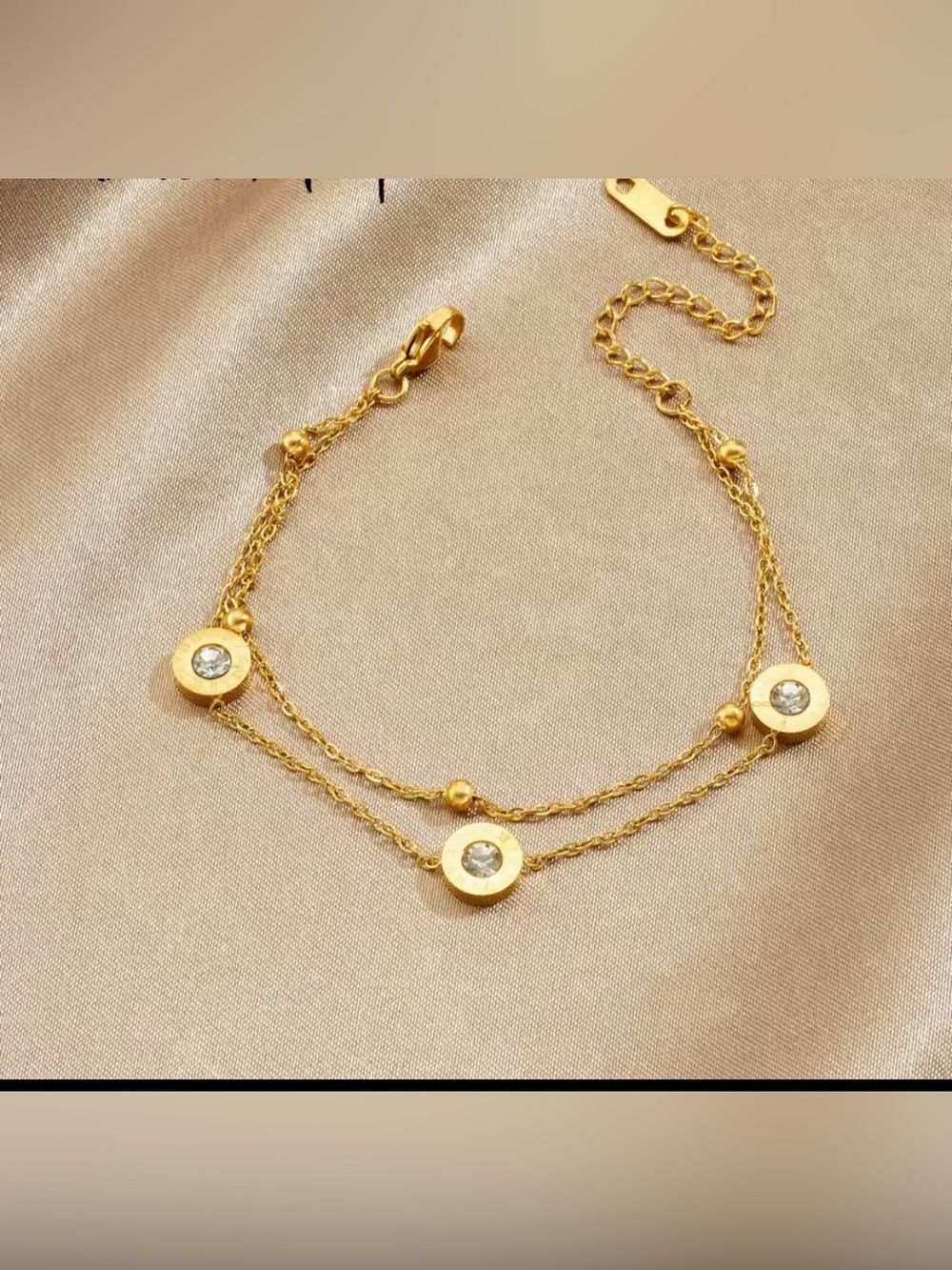 Waterproof gold plated stainless steel bracelet